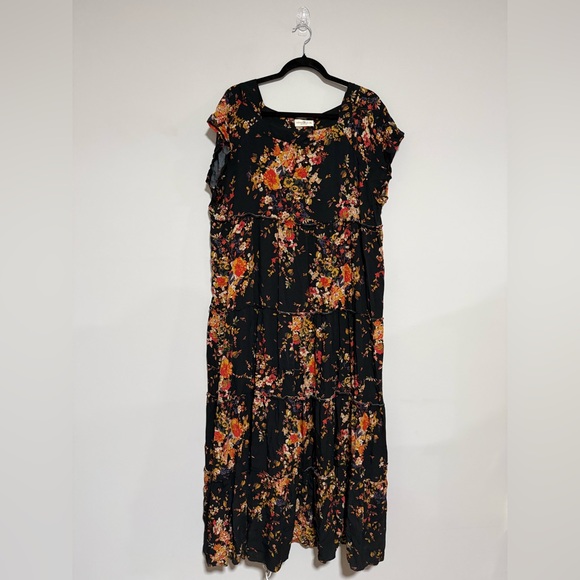 Natural Life Berkley Multicolor Floral Tiered Maxi Dress Size XL Boho Prairie - Picture 2 of 7